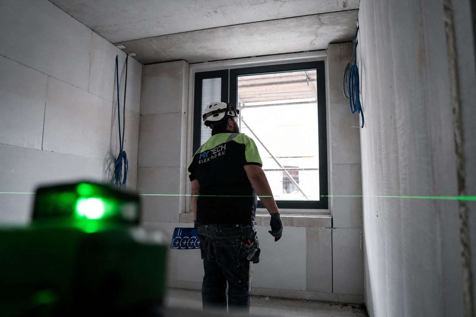 Bekabeling en meetwerk op locatie